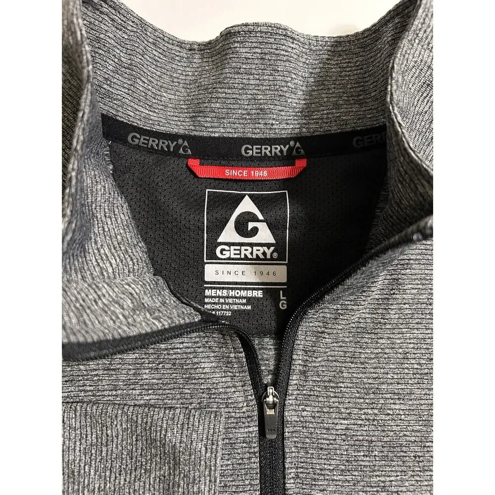 Gerry Athletic Quarter Zip Preppy Lightweight Pullover Gray Jacket Men’s Large